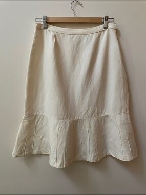 Susan Bristol Linen Blend Peplum Flounce Skirt
